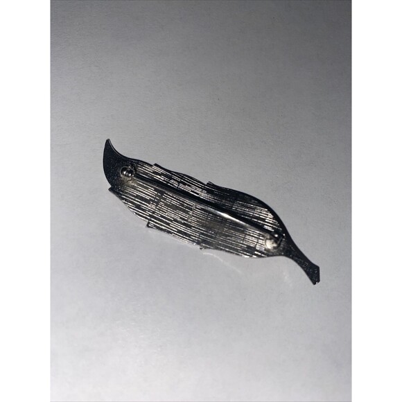 Designer Hedy Frosted Sterling Silver Signed Leaf Brooch Pin Brown Top Metal - Picture 2 of 4